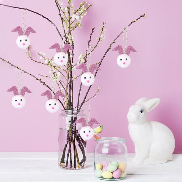 Xihbxyly Adorno de Conejito de Pascua, Adorable Decoración Colgante, Diseño de Tela Suave, Decoración Navideña Versátil, Ideal para Fiestas En Casa o En El Aula, Idea de Regalo Divertida, Tamaño 4.13
