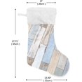 thumbnail image 2 of Coolnut Old Tile Wood Pattern Christmas Stockings, Personalized Large Christmas Stocking, Cute Snowflake Stockings 18" Xmas Stocking for Xmas Decorations Xmas Gifts, 2 of 7