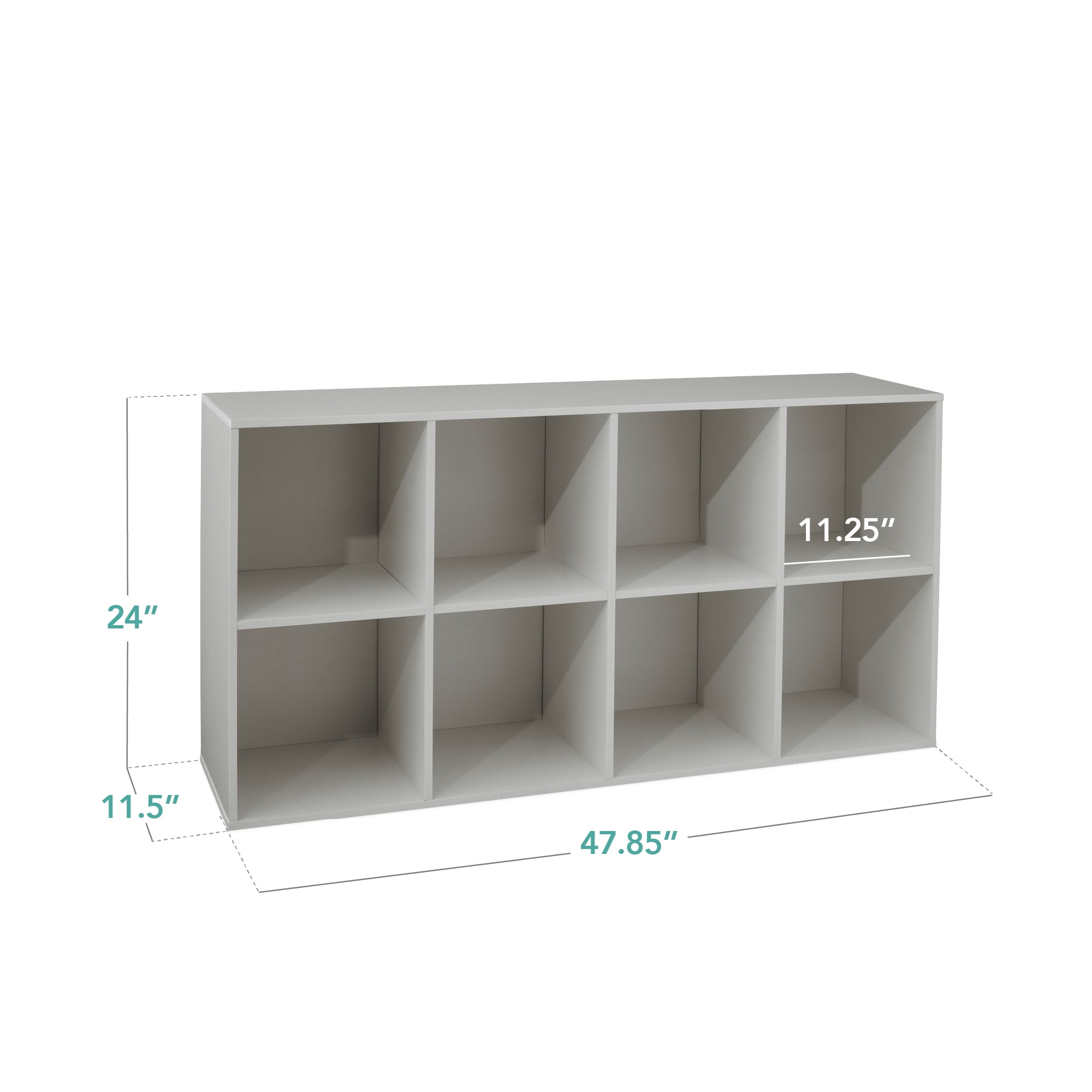 Best Choice Products 8-Cube Bookshelf, 11in Display Storage System, Organizer w/ Removable Back Panels - Gray