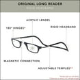 thumbnail image 2 of Clic Magnetic Reading Glasses, Computer Readers, Replaceable Lens, Original Long, (M-L, Black, 1.75 Magnification), 2 of 8