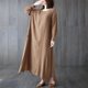 thumbnail image 4 of Vestido suelto de mujer Vestido maxi con bolsillo Manga larga Cuello redondo Vestido casual sól Abanopi  Vestido, 4 of 7