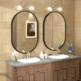 thumbnail image 2 of Oval Mirror 24"x36" Black Aluminum Alloy Framed French Cleat Mounted Wall Decor Bathroom Vanity Mirror with 5-Year Warranty, 2 of 9