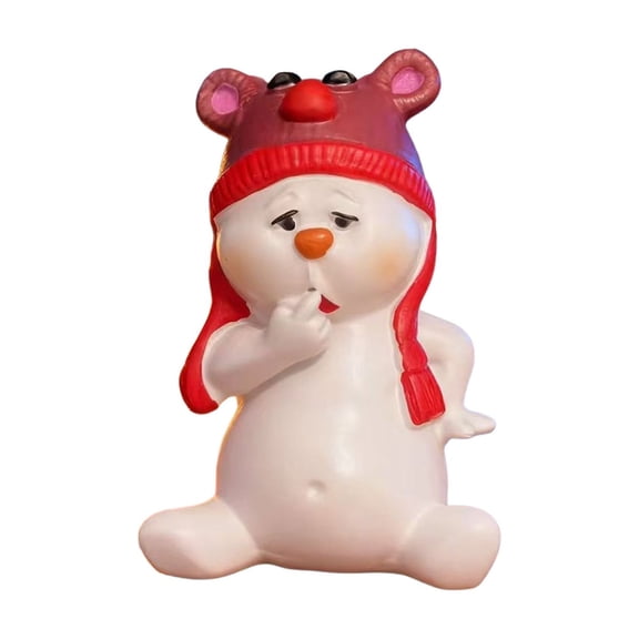 Bfogop Christmas Decorations Indoor, Resin Snowman Ornaments for Christmas Table Decor, Farmhouse Rustic Miniature Collectible Figurines for Home, Tiered Tray, Mantle, Shelf 3.15Inch