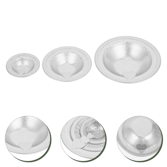 TABLETREANDS 3Ud De Inoxidable Para Fregadero Con Mango En Forma Para Cocina Antiatrapamiento Plata