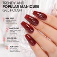 thumbnail image 6 of Gellen Glitter Gel Nail Polish, 18ml Burgundy Gel Polish No Wipe Soak off Long Lasting Glossy UV Gel for Salon Manicure Nail Art, Gifts for Women Girls, 6 of 8