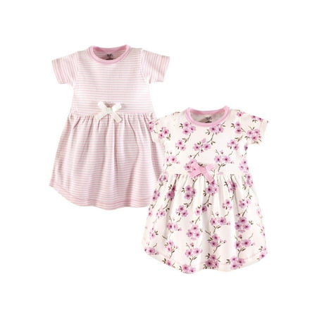 UPC: 0660168663167 | Touched by Nature Baby and Toddler Girl Organic Cotton Short-Sleeve Dresses 2pk  Cherry Blossom  2 Toddler