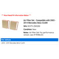 thumbnail image 2 of Air Filter Set - Compatible with 2003 - 2014 Mercedes-Benz CL600 2004 2005 2006 2007 2008 2009 2010 2011 2012 2013, 2 of 2