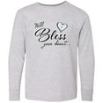 thumbnail image 3 of Inktastic Well Bless your Heart with Calico Print Long Sleeve Youth T-Shirt, 3 of 5