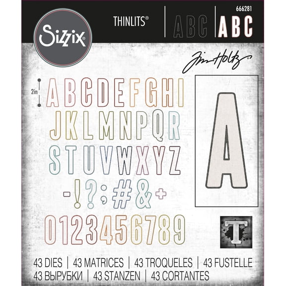 Sizzix Thinlits Dies By Tim Holtz 43/Pkg-Alphanumeric Bulletin