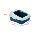 thumbnail image 5 of Cat with High Side Anti-Splashing Cat Toilet Semi-Enclosed Litter Pan Prevent Sand Leakage Easy to Clean for Indoor Kitty Blue, 5 of 7