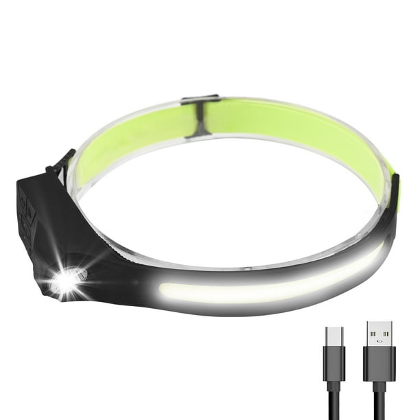 Linterna frontal con sensor de movimiento recargable por USB