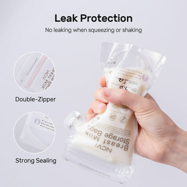 NCVI BPA-Free Breastmilk Storage Bags with Temperature