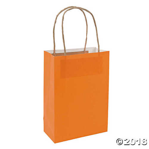 Medium Pumpkin Orange Kraft Paper Gift Bags
