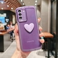 thumbnail image 4 of for Samsung Galaxy S21 3D Heart Clear Case Cute Galaxy S21 5G Phone Case for Women Girls Camera Lens Protection Soft Matte Bumper Protection Transparent Cover for Samsung S21 6.2 inch (Purple), 4 of 9