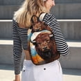 thumbnail image 5 of Lsque Oil Painting Style Iceberg Yak Pattern Canvas Daypack, Durable Backpack, High-quality Versatile Backpack,Vintage Compact Backpack-Medium, 5 of 6