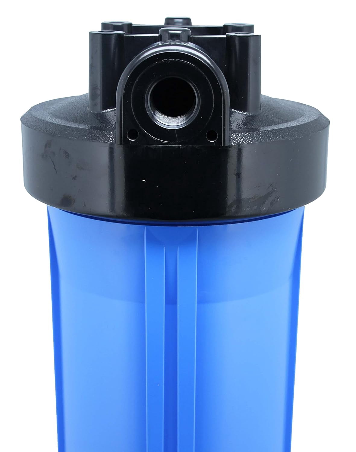 20" Neo-Pure Black/Blue Filter Housing | Blue Sump with Black Cap | No Pressure Relief or Standard Cap | 1 Inch NPT Connection | Durable High-Capacity Water Filtration Housing