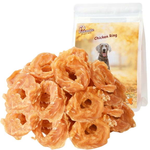 Pawmate Chicken Jerky Dog Treats, Chicken Jerky Rings for All Dogs, 23 ct Packet