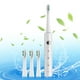 thumbnail image 1 of Cepillo de dientes eléctrico para adultos con 6 velocidades y 33.000 VPM • USB recargable • Temporizador de 2 minutos • IPX7 impermeable • Incluye 3 cabezas de cepillo (negra, rosa, blanca), 1 of 3