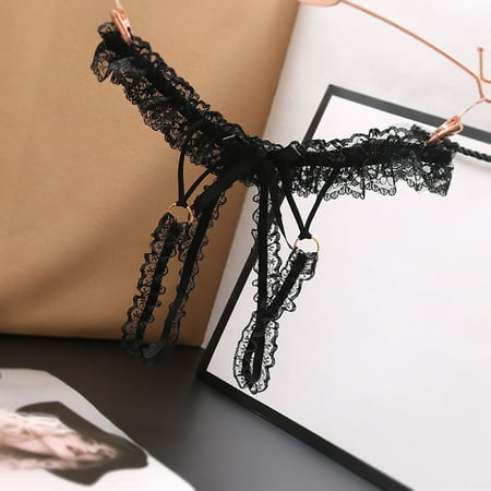 

HWRETIE Women Brief Women Sexy Lace Underwear Lingerie Thongs Panties Ladies Underwear Underpants Rollbacks Black One Size