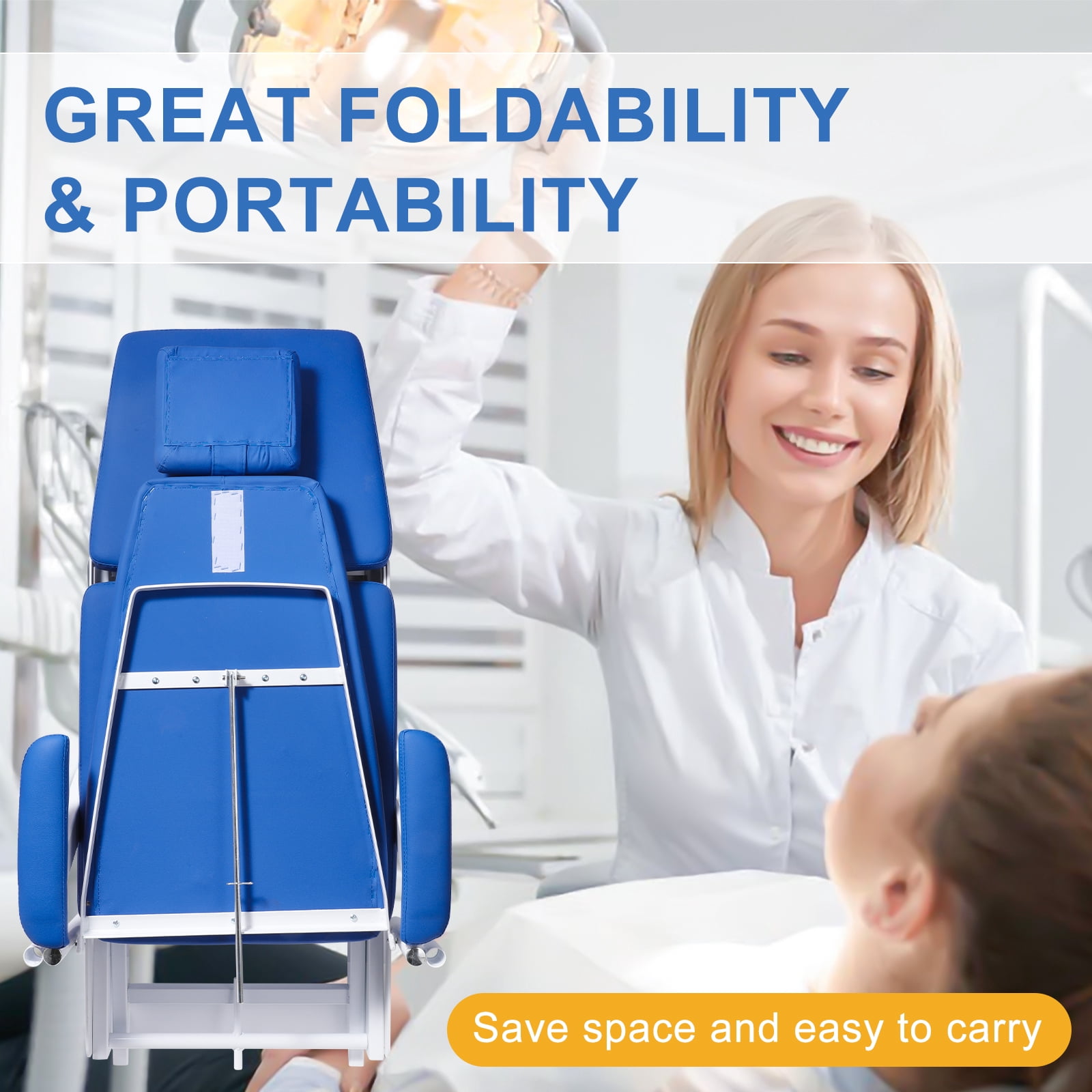 Portable foldable dental chair,Easy to Carry,High-Quality Construction