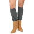 thumbnail image 3 of KESIS Women's Cable Knit Leg Warmers Knitted Crochet Long Socks Charcoal, 3 of 6