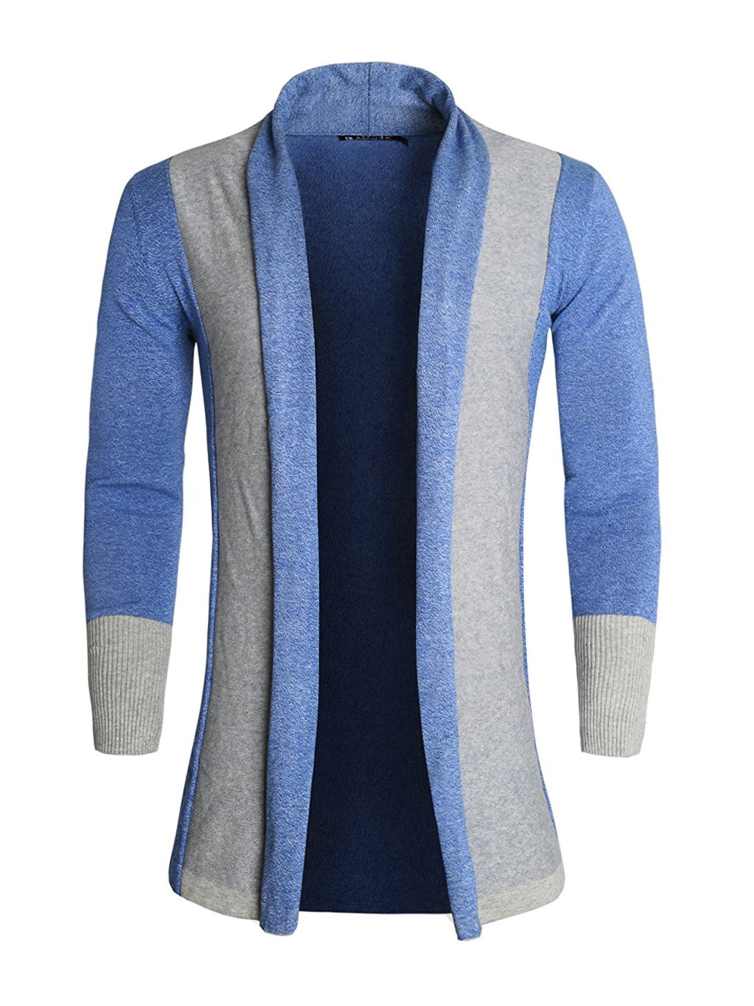Unique Bargains Buttonless Shawl Collar Contrast Color Knit Cardigan (Men's) | Walmart Canada
