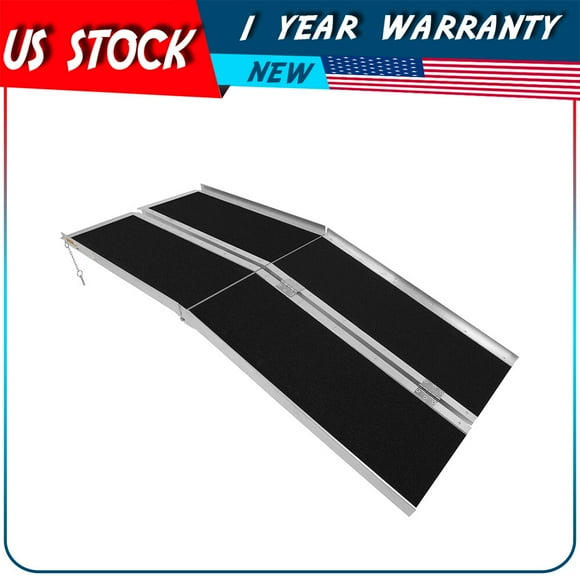 8ft Folding Aluminum Wheelchair Ramp Portable Mobility Scooter Carrier