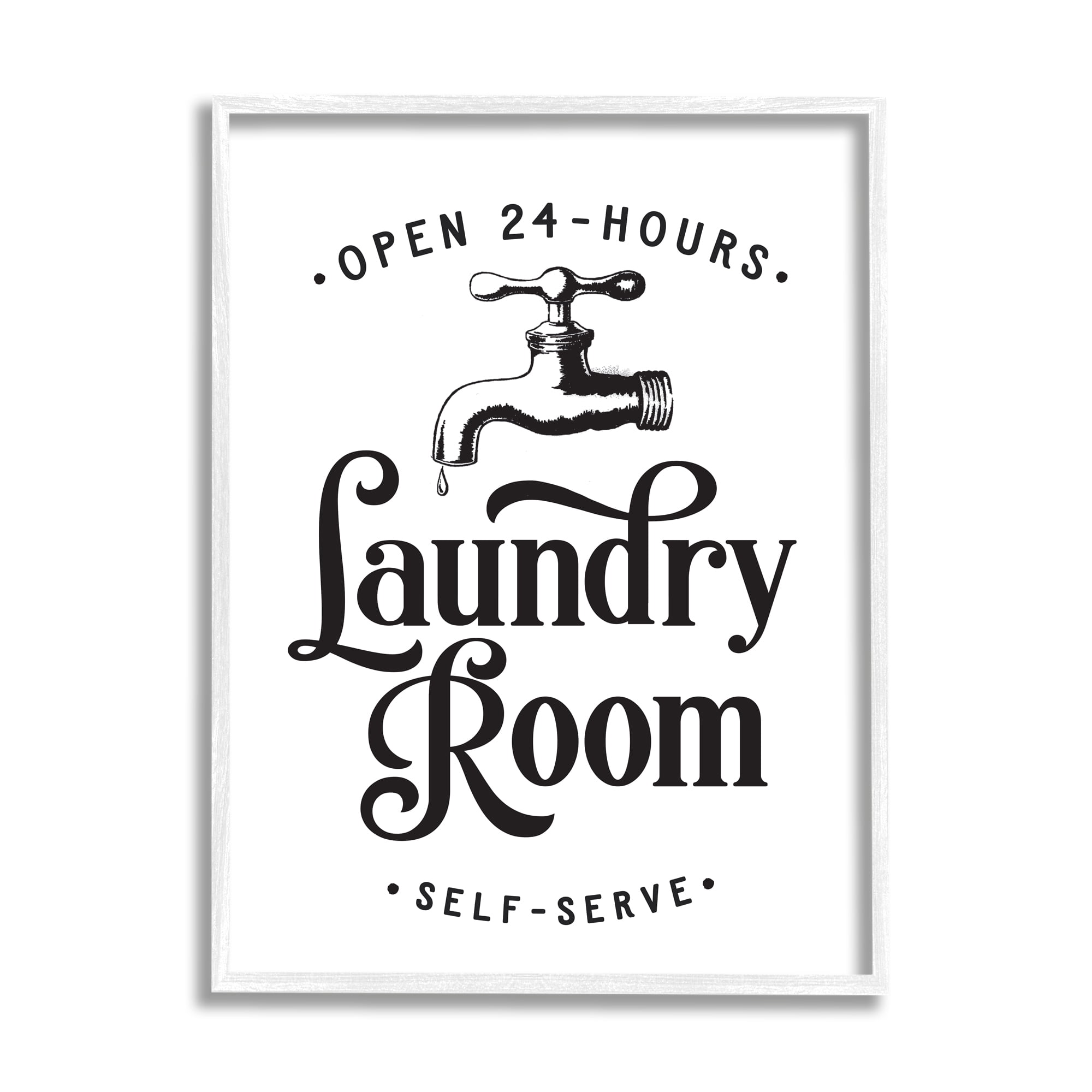 Stupell Home Décor Industries Self-Serve Laundry Room Sign Vintage ...