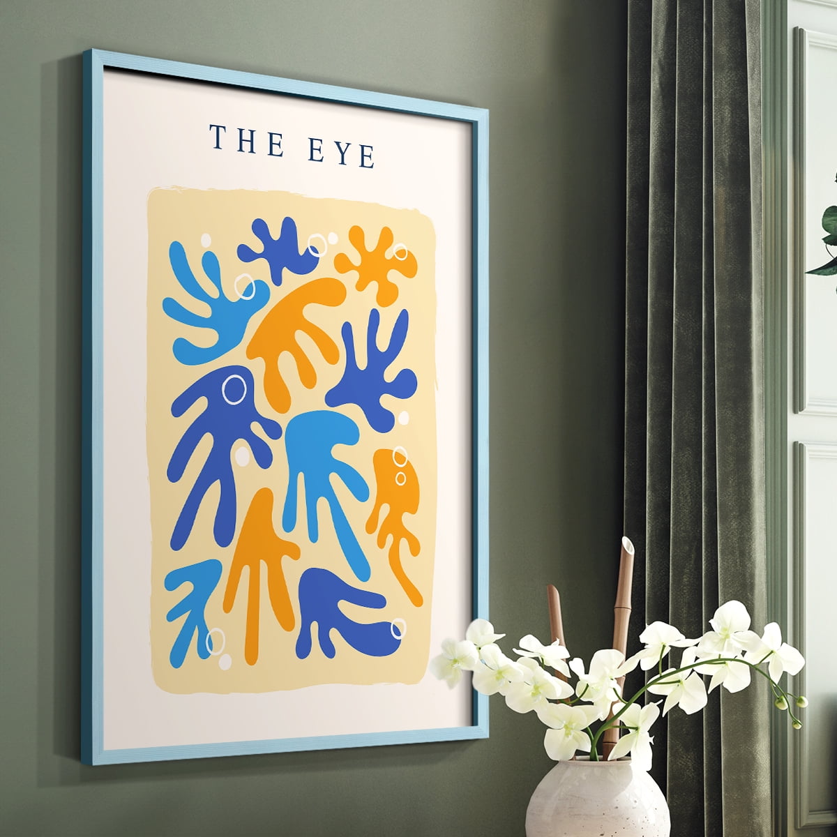 Matisse CCCIX in Blue Solid Wood 22 x 28 Framed Print