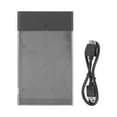 thumbnail image 1 of 2.5in Hard Drive Enclosure Transparent Shell Reinforced Design LED Indicator Black USB3.0 SSD Enclosure for Computer, 1 of 8