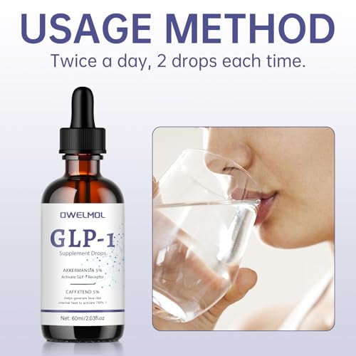 gotas de glp 1 OWELMOL GLP-1 Suplemento en gotas para hombres y mujeres -2 Fl Oz (2  unidades)