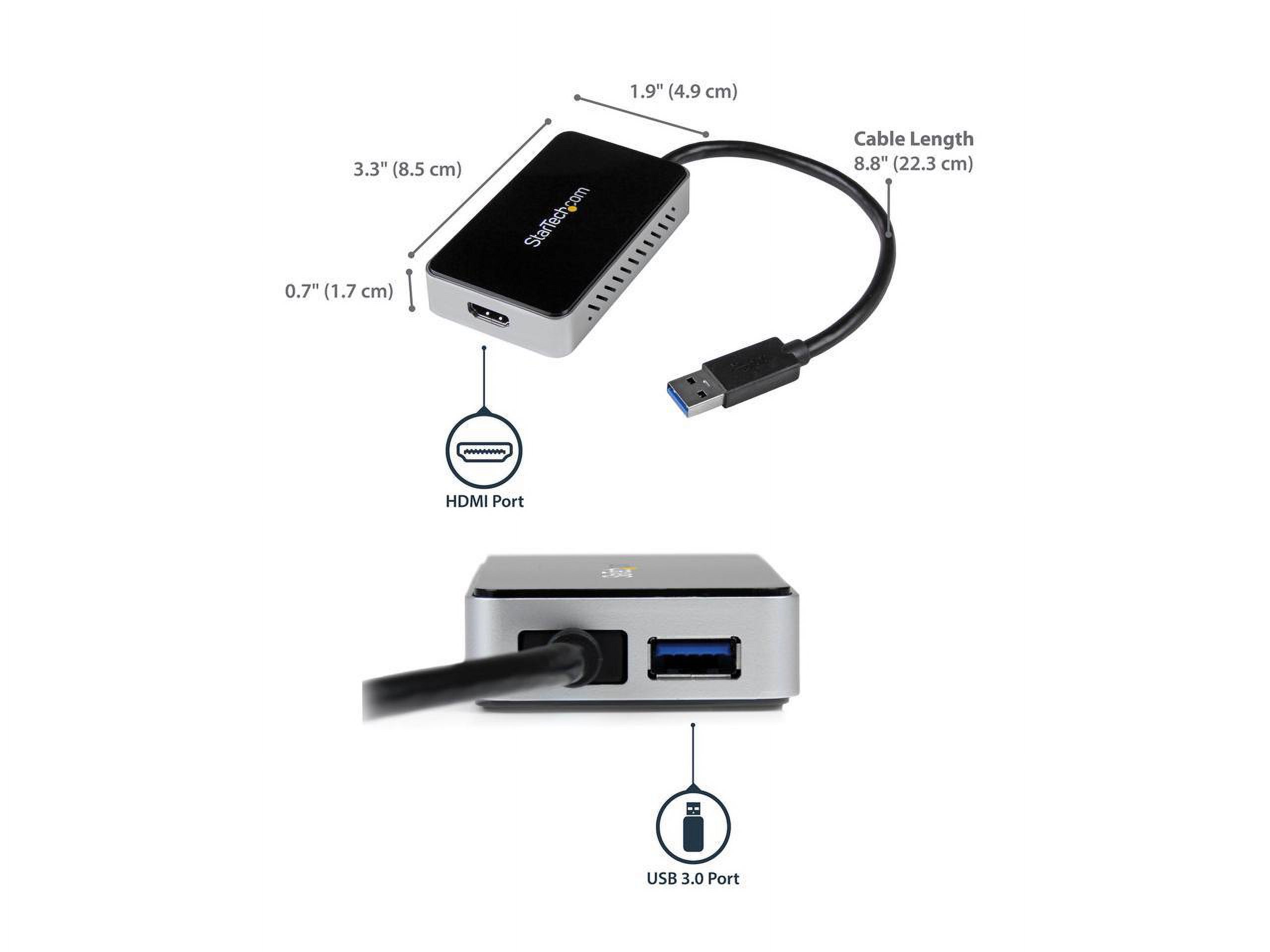 StarTech.com USB32HDEH USB 3.0 to HDMI External Video Card Adapter - 1 Port USB Hub - 1080p - External Graphics Card for Laptops - USB Video Card - image 2 of 6