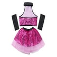 thumbnail image 5 of YiZYiF Little Girls Jazz Modern Dance Costume Outfit Sequins Tops with Mesh Tutu Dress, 5 of 7