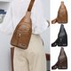 thumbnail image 1 of Bolso Sling Impermeable Crossbody Tote | Mochila unisex de cuero sintético | Riñonerera ligera antirrobo | Negro, Caqui, Marrón | Bolso de hombro de viaje de 11,8"x6,6"x1,9" | Organizador, 1 of 6