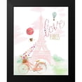 thumbnail image 2 of Loreth, Lanie 20x24 Black Modern Framed Museum Art Print Titled - Pink Eiffel Bike Ride, 2 of 5