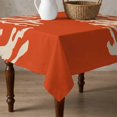 thumbnail image 4 of Coral Orange Table Cloth Waterproof Tablecloths, Coastal White Ocean Marine Nautical Beach Tablecloth Dining Table Cover for Kitchen Party Tabletop Outdoor, Square Tablecloth 60x60 Inch, 4 of 9
