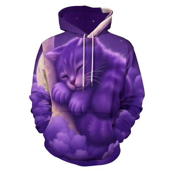 Cute Cat Sleeping on Moon Men's Women New Sweatshirt Hoodie Men's Plus Size Sweatshirt Hooded Sweatshirt 3d Printed Street Men's Cloth