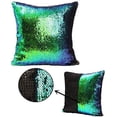 thumbnail image 5 of MOCOFO 4 Pack Glitter Sequins Pillow 16X16'' Decorative Pillow Cover Sequin Pillowcase Magic for Party Sofa Couch Car (2 Gradual Black+2 Black Gold), 5 of 11