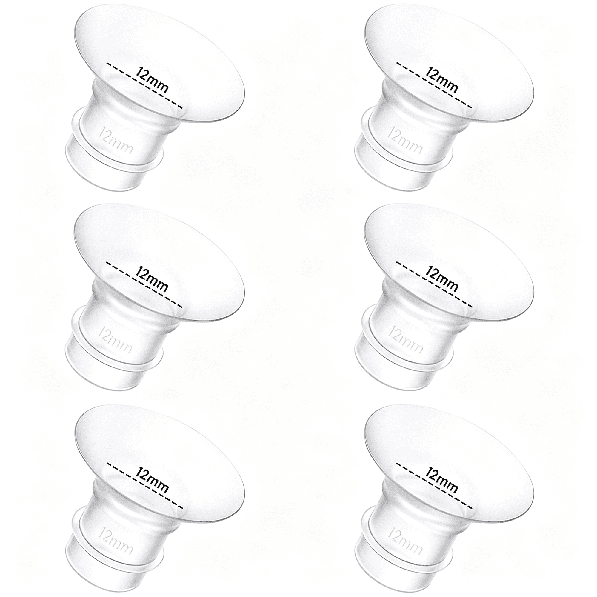 XIRQI 6Pcs Breast Pump Flange Insert 12Mm Compatible with Breast Pump,Fit for M5/M9/M6/V2 Pro/V2 Pro/S12 Pro/E10 S1 S1 Pro,24Mm Flange