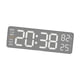 thumbnail image 4 of Reloj de pared digital LED despertador rectangular con brillo ajustable de 5 niveles Concha negra, 4 of 9