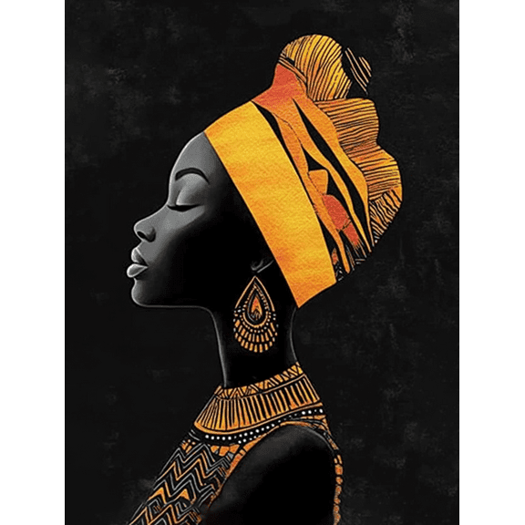 African Woman Canvas Wall Art，Suitable for Living Room， Bedroom， Office， Dining Room， and Bathroom Decor.