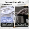 thumbnail image 3 of OVENTE Electric Kettle with 1.5L Borosilicate Glass, 1500W Fast Boiling Water Heater for Coffee or Tea, Easy to Fill Lid, Auto Shut-Off, Boil-Dry Protection & Stainless Steel Filter, White KG516W, 3 of 9