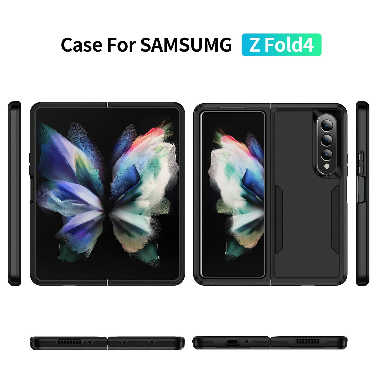  for Galaxy Z Fold 4 Case, Cute Z Fold 4 Case with Strap Ring for  Women Anti-Fall Shockproof Protective Cover Compatible with Samsung Galaxy  Z Fold 4 5G Case Leopard 