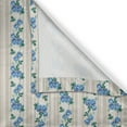 thumbnail image 5 of Ambesonne Ivory and Blue Grommet Curtain, Retro Stripes Roses, 50" x 96", Ivory Blue Green, 5 of 6