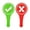 Red, variant on THHEIC True&False Paddles Double-Sided Yes/No Answer Signs for Classroom Voting | Green Check & Red X, Acrylic Paddle, Reversible for Quick Objective Feedback in Teaching