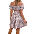 thumbnail image 2 of Sedceaty Women’s Casual T-shirt and Skirt Suit Fashion Floral Boat Neck Tops and A-line Mid-length Skirt, 2 of 7