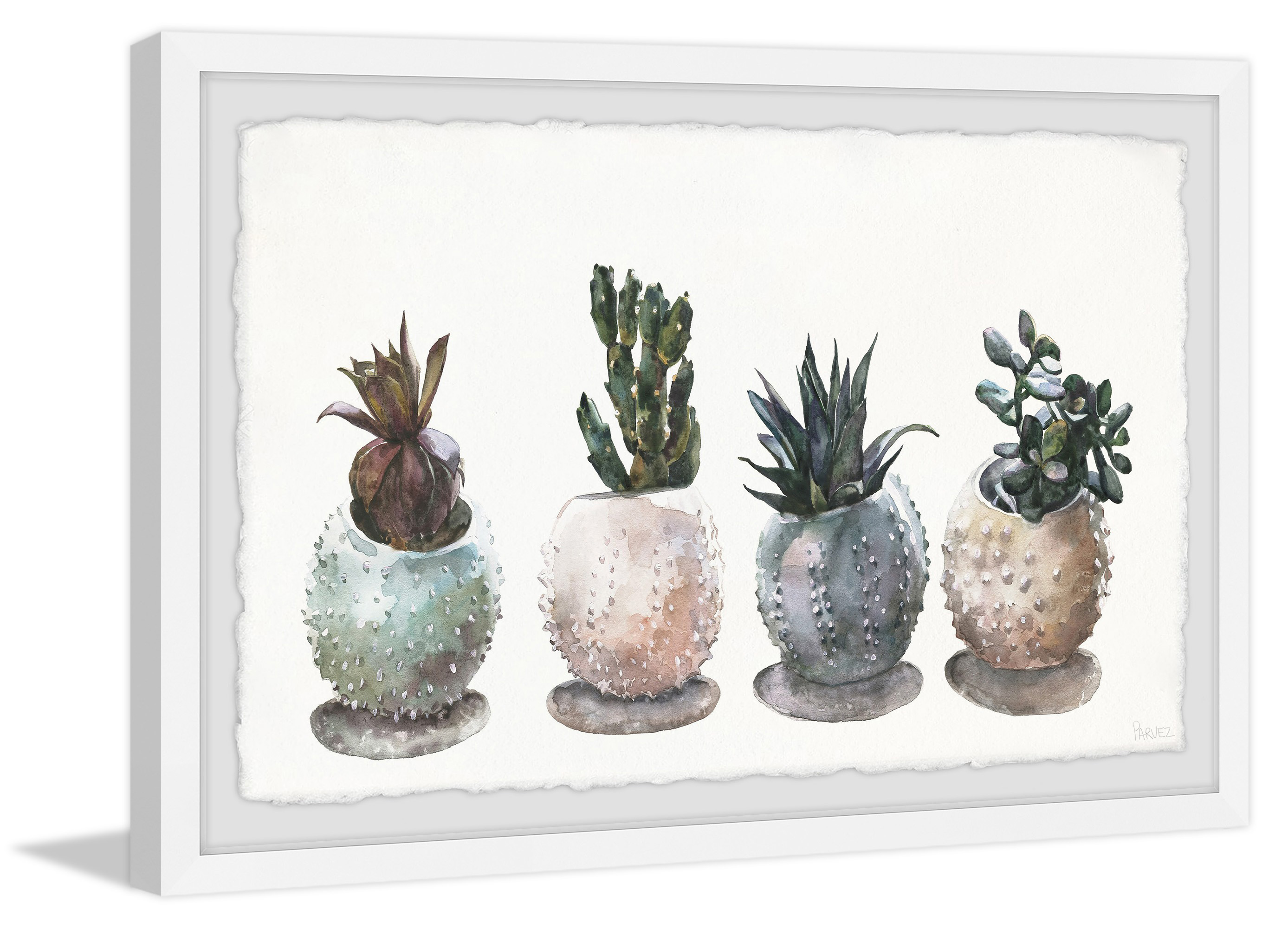 Parvez Taj Spiky Pots Framed Wall Art