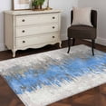 thumbnail image 3 of Area Rug for Living Room, Blue Grey Abstract Non-Slip Indoor Large Carpet for Bedroom/Dining Room, Gradient Geometric Graffiti Modern Art Washable Low-Profile Rectangle Floor Runner Rugs - 4 x 6 Ft, 3 of 8