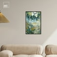 thumbnail image 3 of Green Moss Monet Garden Green Abstract Canvas Wall Art by Art Remedy, Black Floater Frame, 16"x24", 3 of 7