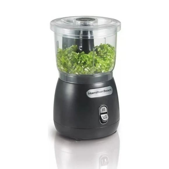 Picadora Hamilton Beach Stack & Press 3 Tazas 2 Velocidades | Mini Procesador de Alimentos Acero Inoxidable 350W (Reacondicionado)